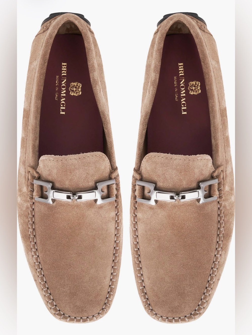 Bruno Magli Taso Bit Driving Loafers In Taupe Suede
Size 10.5